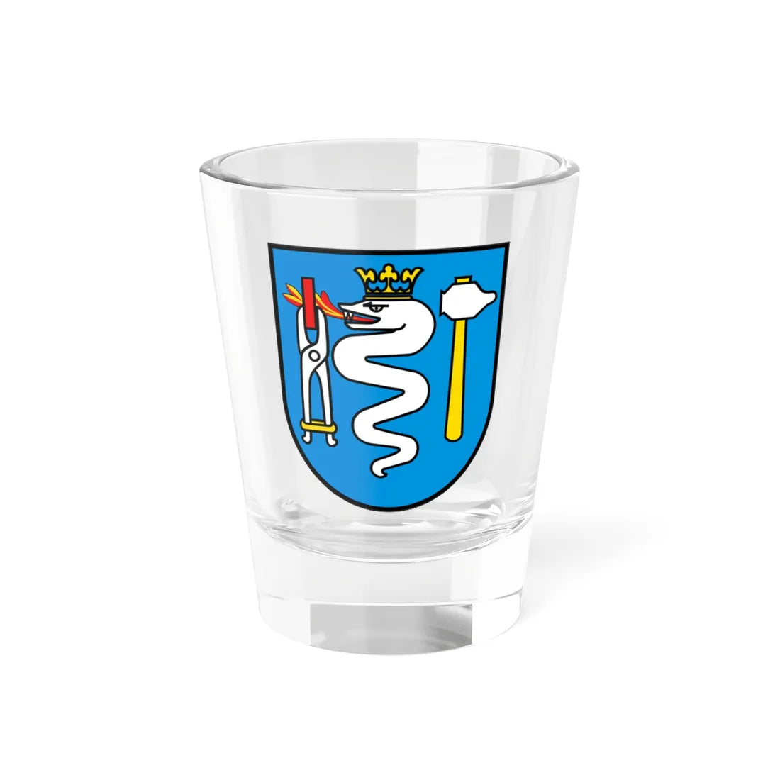 CHE Zunftgesellschaft zu Schmieden COA (Switzerland) (Coat of Arms) Shot Glass 1.5oz 1.5oz - Go Mug Yourself