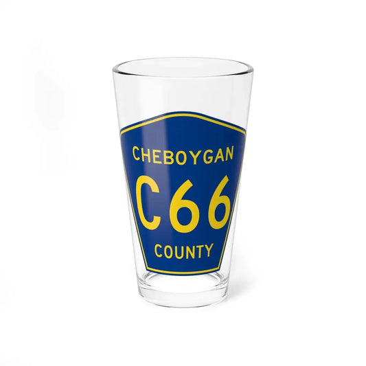 Cheboygan County C-66 (Michigan) (Road Sign) Pint Glass 16oz 16oz - Go Mug Yourself