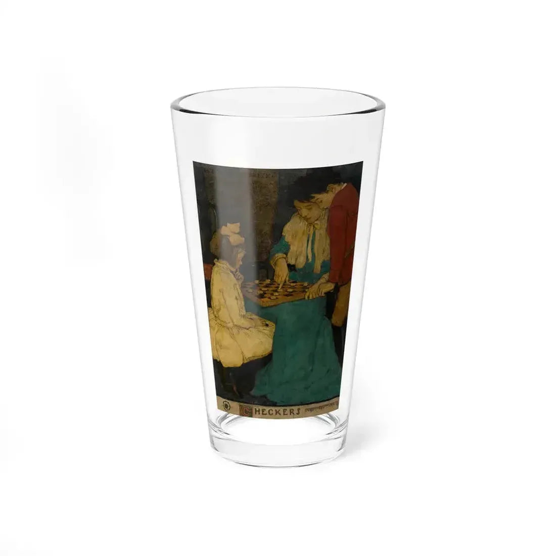 Checkers, Scribner's magazine illustration, December, 1902 (Magazine Illustration) Pint Glass 16oz 16oz - Go Mug Yourself