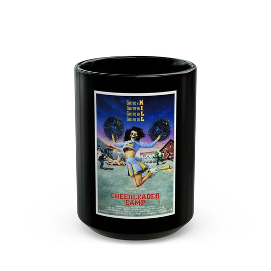 CHEERLEADER CAMP 1988 Movie Poster - Black Coffee Mug-15oz-Go Mug Yourself