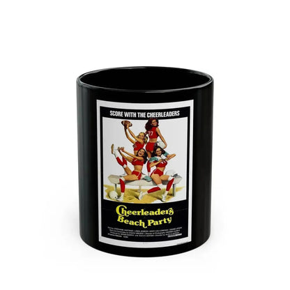 CHEERLEADERS BEACH PARTY 1978 Movie Poster - Black Coffee Mug 11oz - Go Mug Yourself