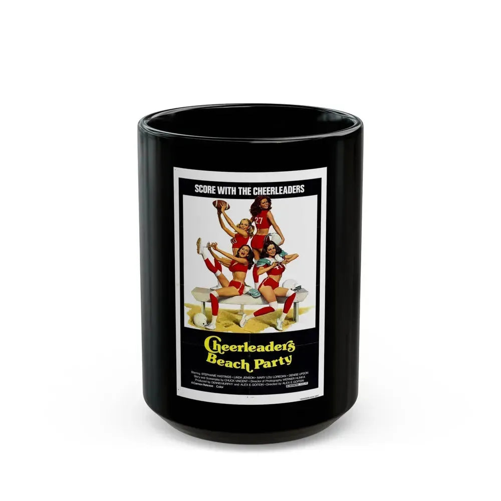 CHEERLEADERS BEACH PARTY 1978 Movie Poster - Black Coffee Mug 15oz - Go Mug Yourself
