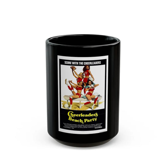 CHEERLEADERS BEACH PARTY 1978 Movie Poster - Black Coffee Mug-15oz-Go Mug Yourself