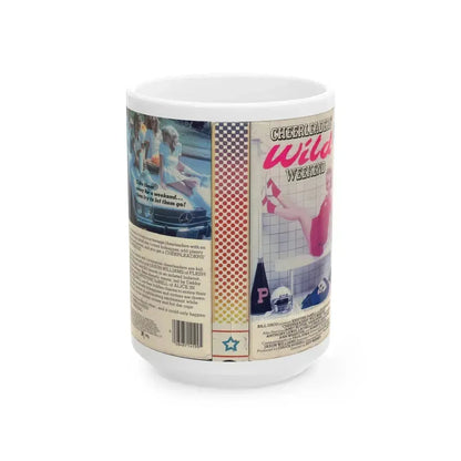 CHEERLEADERS WILD WEEKEND (VHS COVER) - White Coffee Mug 15oz - Go Mug Yourself