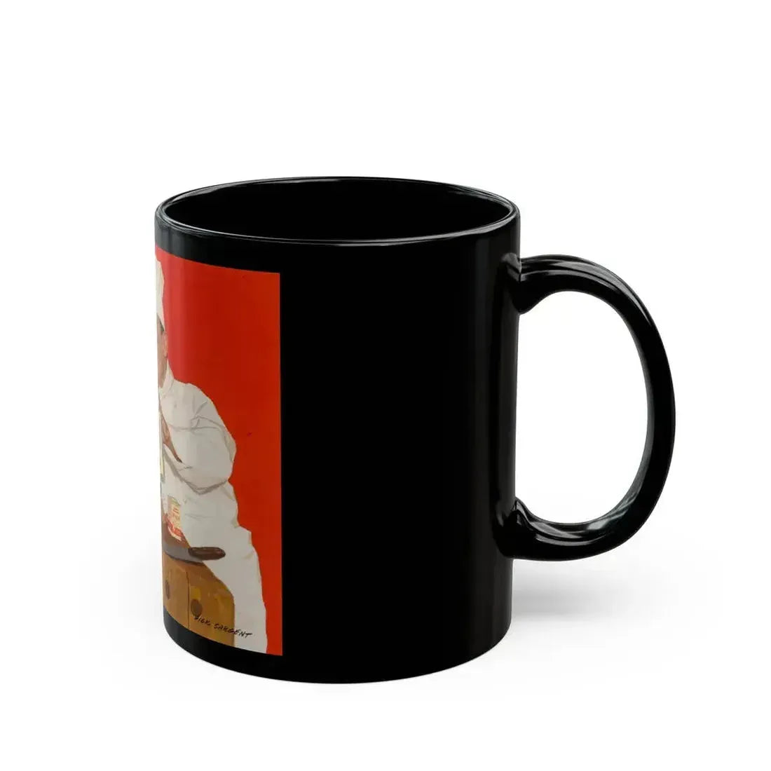 Chef Serving Maitre'd, Post Cornflakes advertisement, 1958 - Black Coffee Mug - Go Mug Yourself