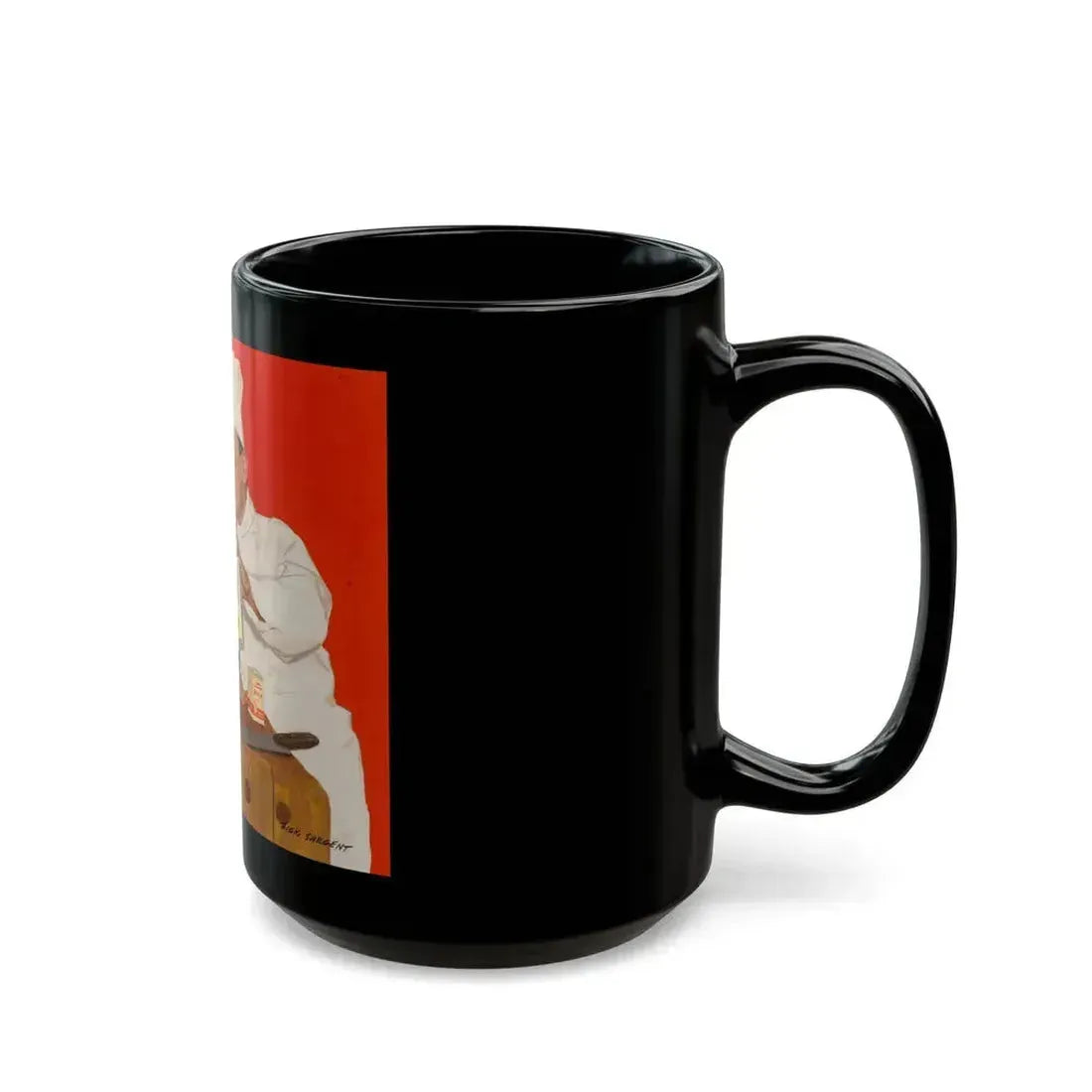 Chef Serving Maitre'd, Post Cornflakes advertisement, 1958 - Black Coffee Mug - Go Mug Yourself