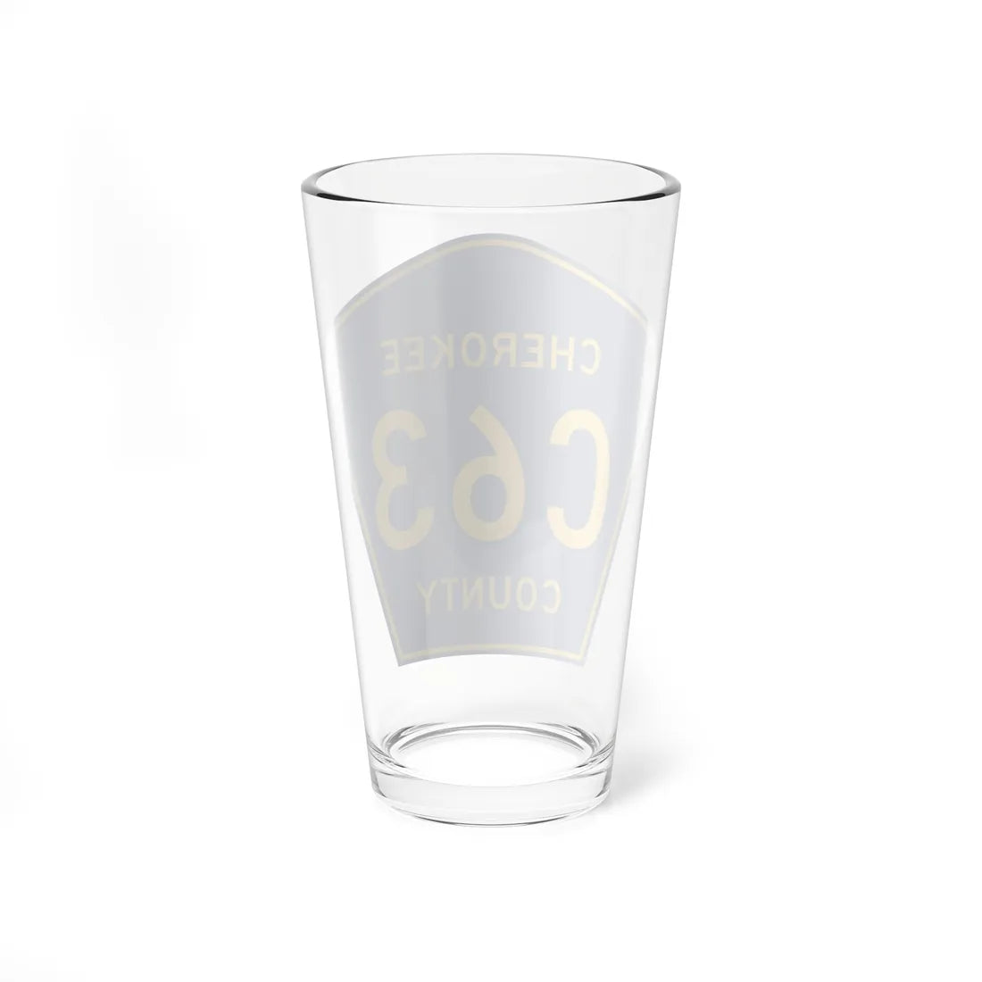 Cherokee County Route C63 IA (Iowa) (Road Sign) Pint Glass 16oz - Go Mug Yourself