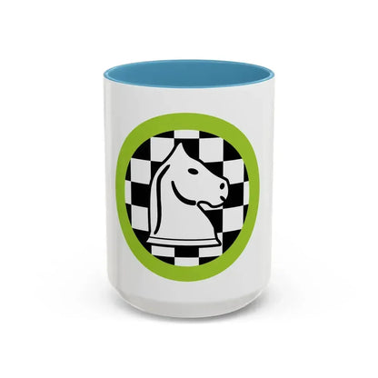 Chess (Boy Scout Merit Badge) Accent Coffee Mug 15oz Light Blue - Go Mug Yourself