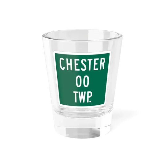 Chester Township Morrow County Ohio route shield template (Ohio) (Road Sign) Shot Glass 1.5oz 1.5oz - Go Mug Yourself