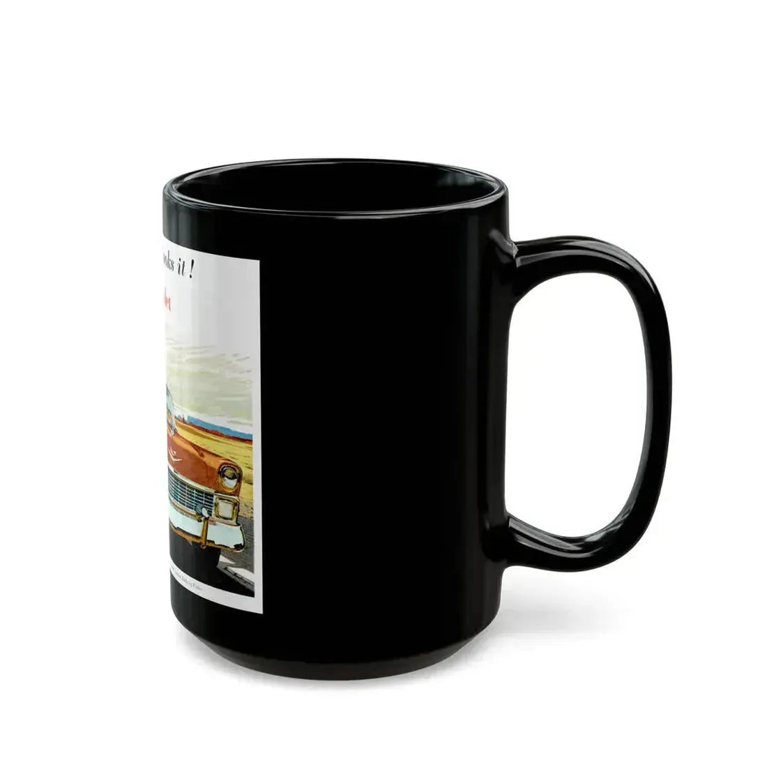 Chevrolet ad, 1956 - Black Coffee Mug - Go Mug Yourself
