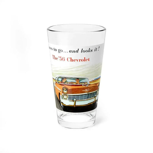 Chevrolet ad, 1956 (Magazine Illustration) Pint Glass 16oz 16oz - Go Mug Yourself