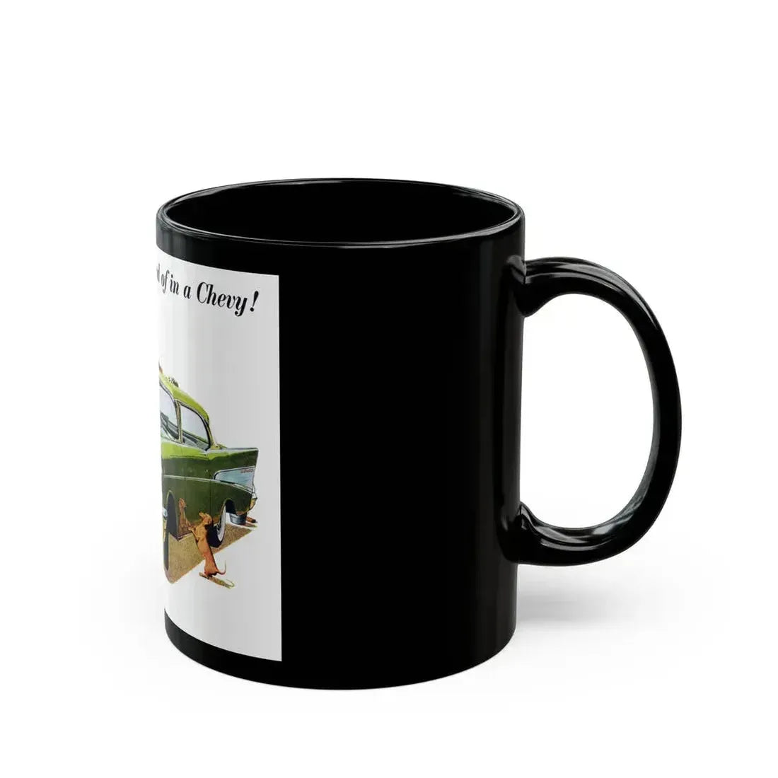 Chevrolet ad, 1957 - Black Coffee Mug - Go Mug Yourself