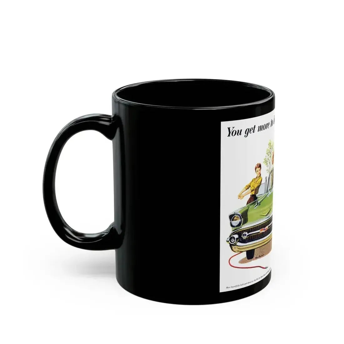 Chevrolet ad, 1957 - Black Coffee Mug - Go Mug Yourself