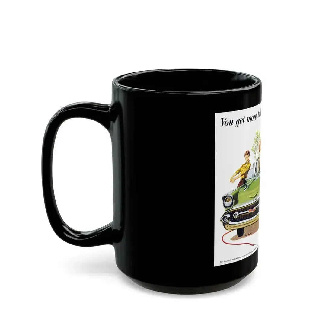 Chevrolet ad, 1957 - Black Coffee Mug - Go Mug Yourself