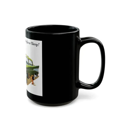Chevrolet ad, 1957 - Black Coffee Mug - Go Mug Yourself