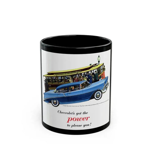 Chevrolet ad, This Week Magazine, May 6, 1956 - Black Coffee Mug 11oz - Go Mug Yourself