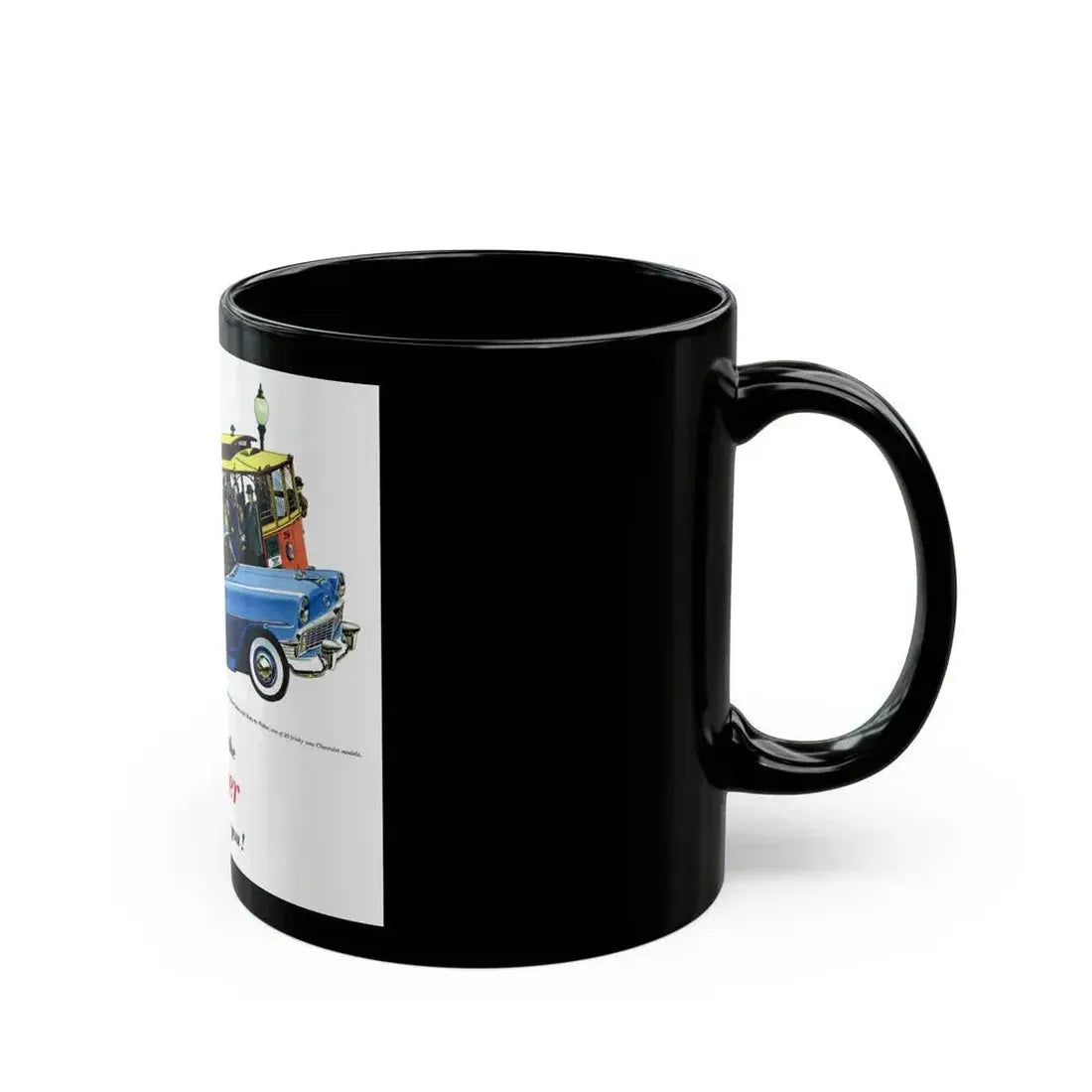 Chevrolet ad, This Week Magazine, May 6, 1956 - Black Coffee Mug - Go Mug Yourself