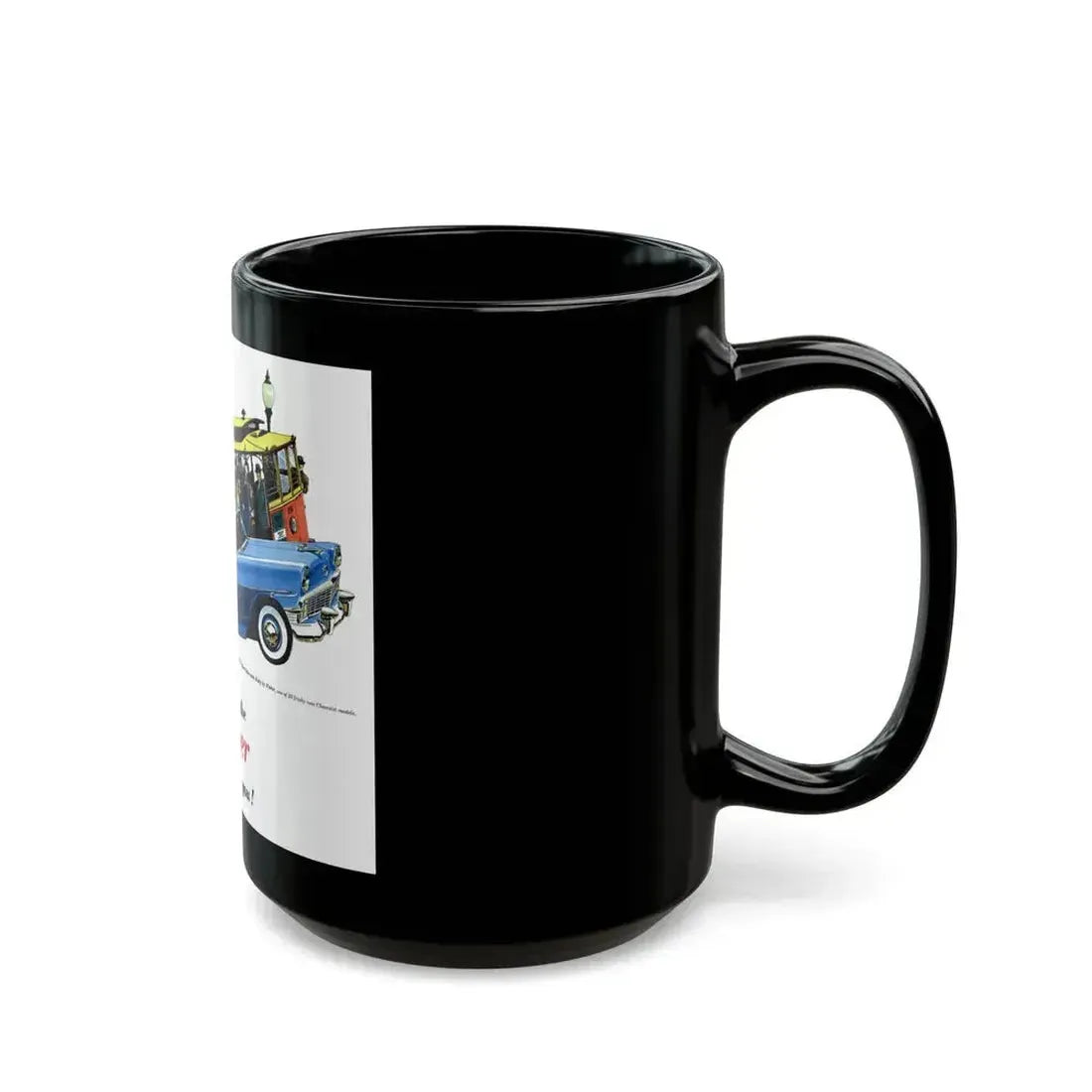 Chevrolet ad, This Week Magazine, May 6, 1956 - Black Coffee Mug - Go Mug Yourself