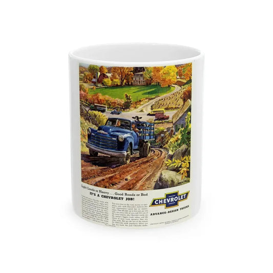 Chevrolet advance-design trucks, 1950 (1) - White Coffee Mug 11oz - Go Mug Yourself