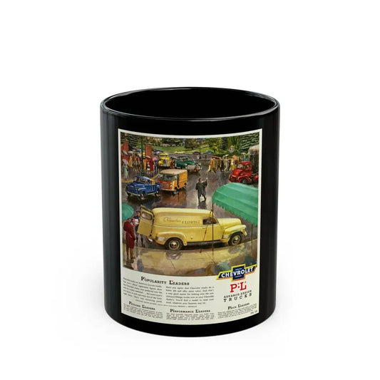 Chevrolet advance-design trucks, 1950 (2) - Black Coffee Mug 11oz - Go Mug Yourself