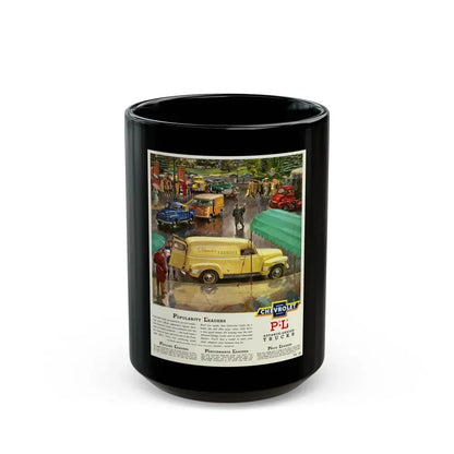 Chevrolet advance-design trucks, 1950 (2) - Black Coffee Mug 15oz - Go Mug Yourself