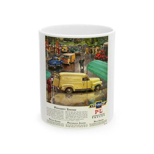 Chevrolet advance-design trucks, 1950 (2) - White Coffee Mug 11oz - Go Mug Yourself