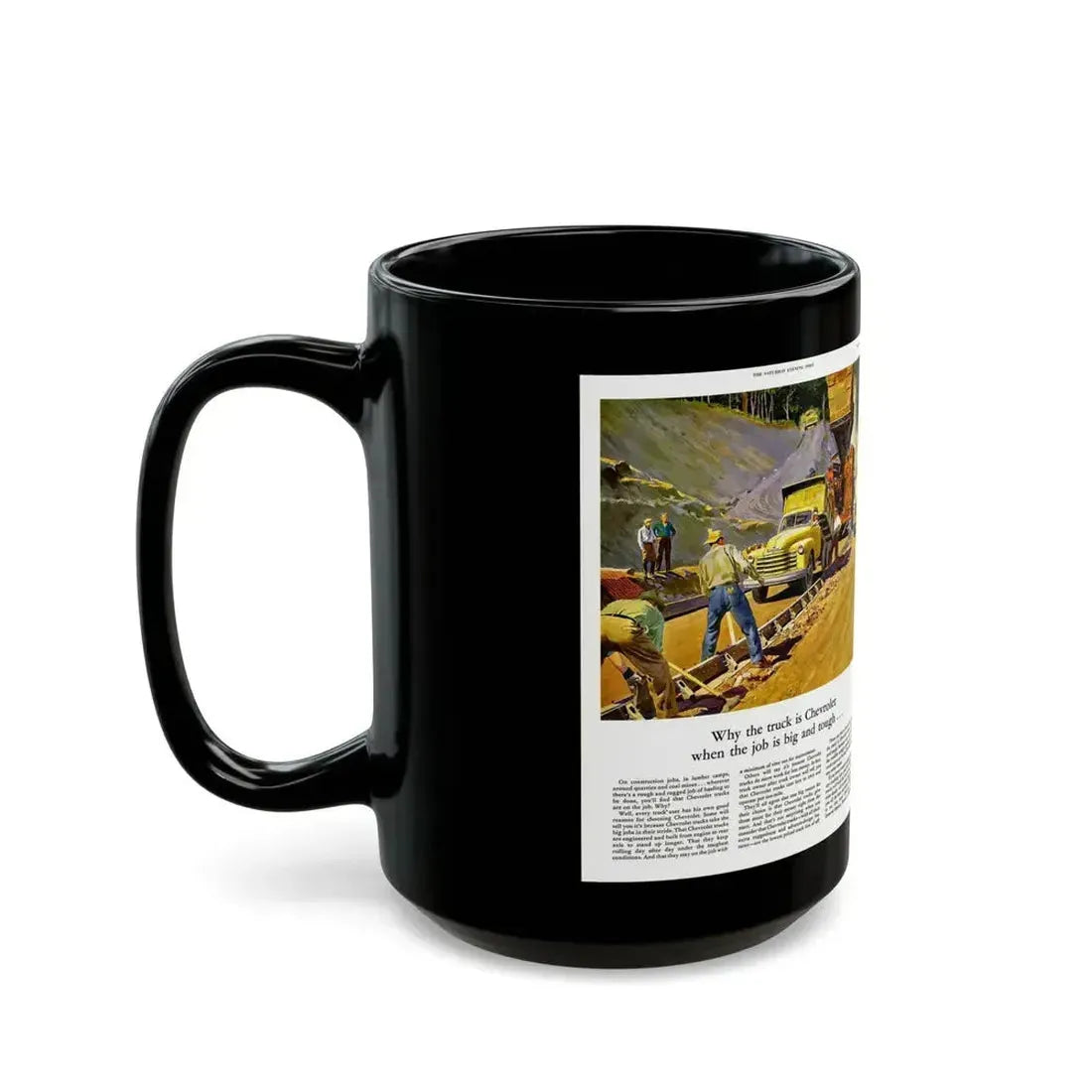 Chevrolet advertisement, 1953 - Black Coffee Mug - Go Mug Yourself