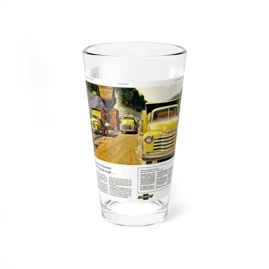Chevrolet advertisement, 1953 (Magazine Illustration) Pint Glass 16oz 16oz - Go Mug Yourself