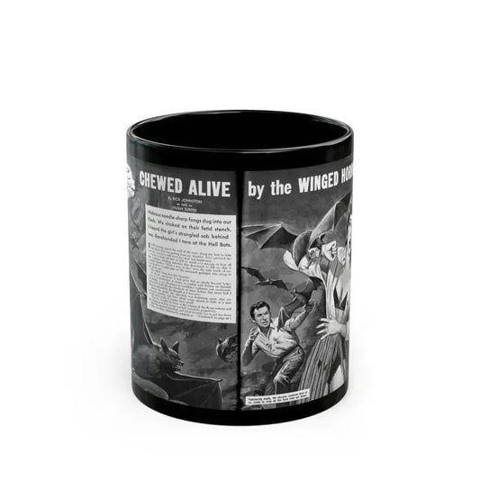Chewed Alive by the Winged Horror, Men Today, April 1961 - Black Coffee Mug 11oz - Go Mug Yourself
