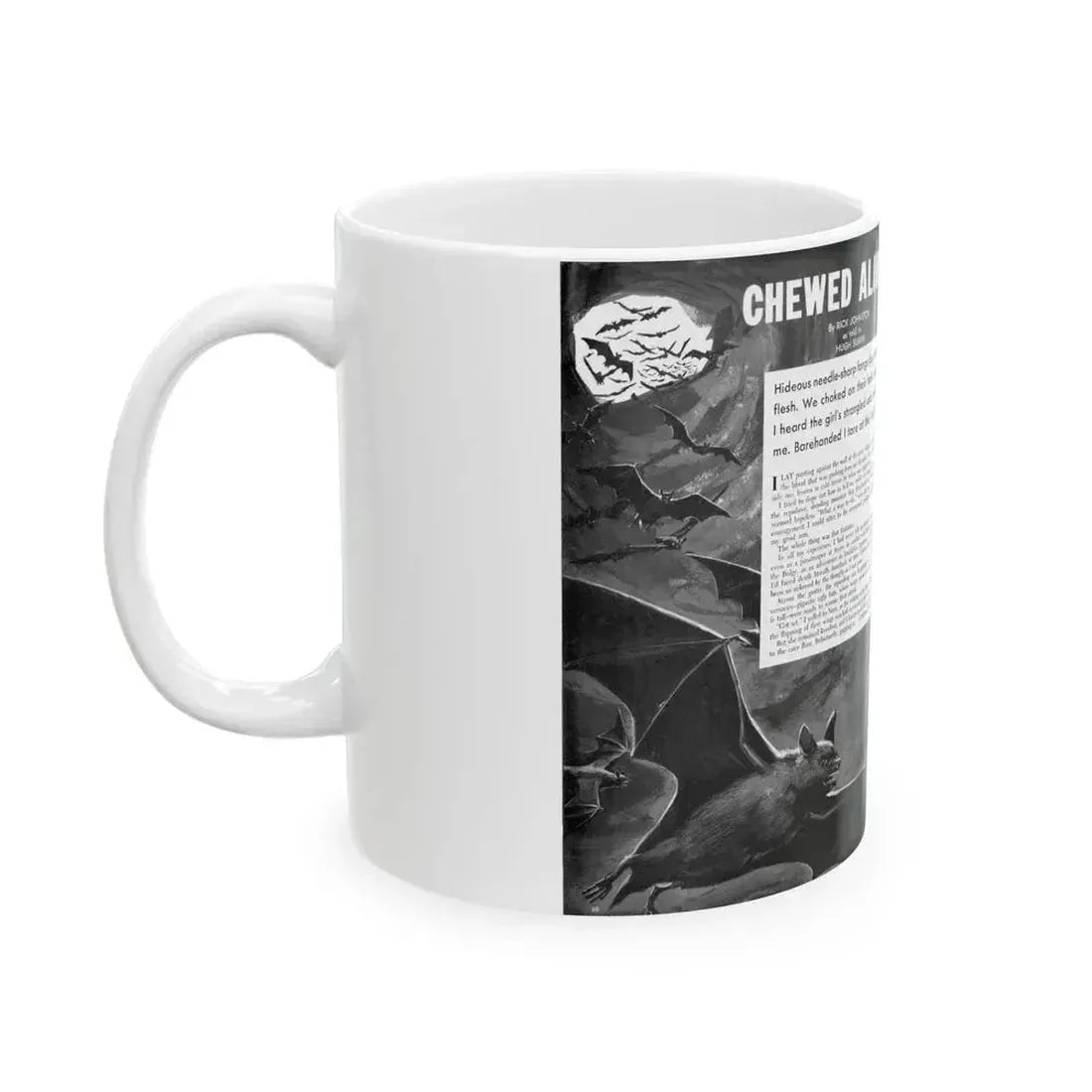 Chewed Alive by the Winged Horror, Men Today, April 1961 - White Coffee Mug - Go Mug Yourself