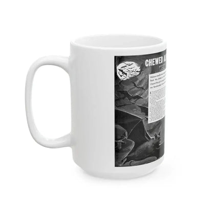 Chewed Alive by the Winged Horror, Men Today, April 1961 - White Coffee Mug - Go Mug Yourself