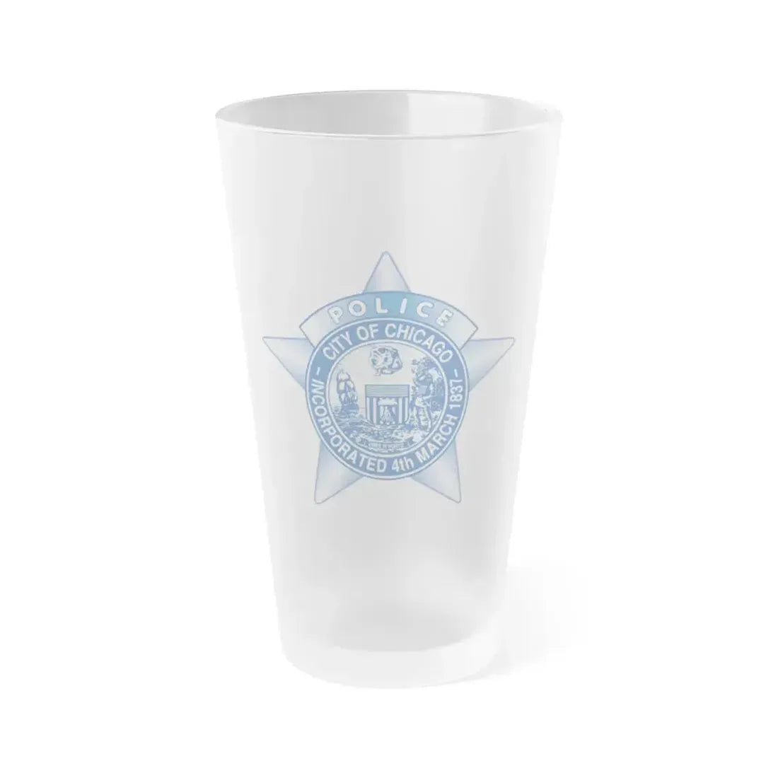 Chicago Police - Frosted Pint Glass 16oz 16oz Frosted - Go Mug Yourself