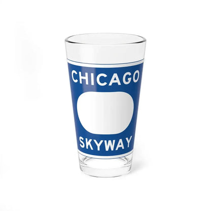 Chicago Skyway logo (Illinois) (Road Sign) Pint Glss 16oz 16oz - Go Mug Yourself