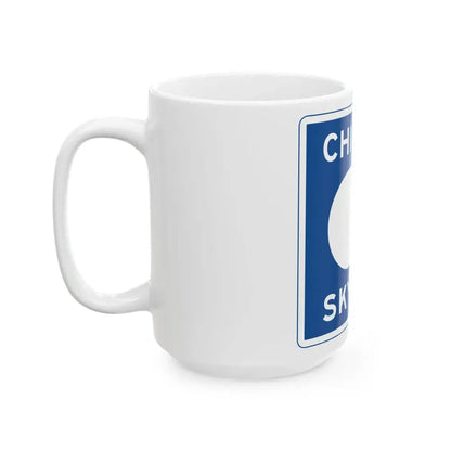 Chicago Skyway logo (Illinois) (Road Sign) White Coffee Mug - Go Mug Yourself
