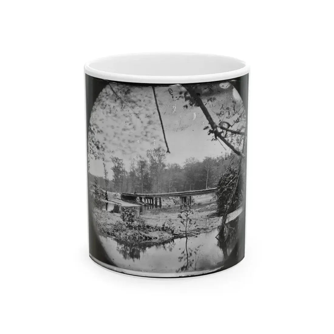 Chickahominy River, Va.  Bridge On Mechanicsville Road (U.S. Civil War) White Coffee Mug 11oz - Go Mug Yourself