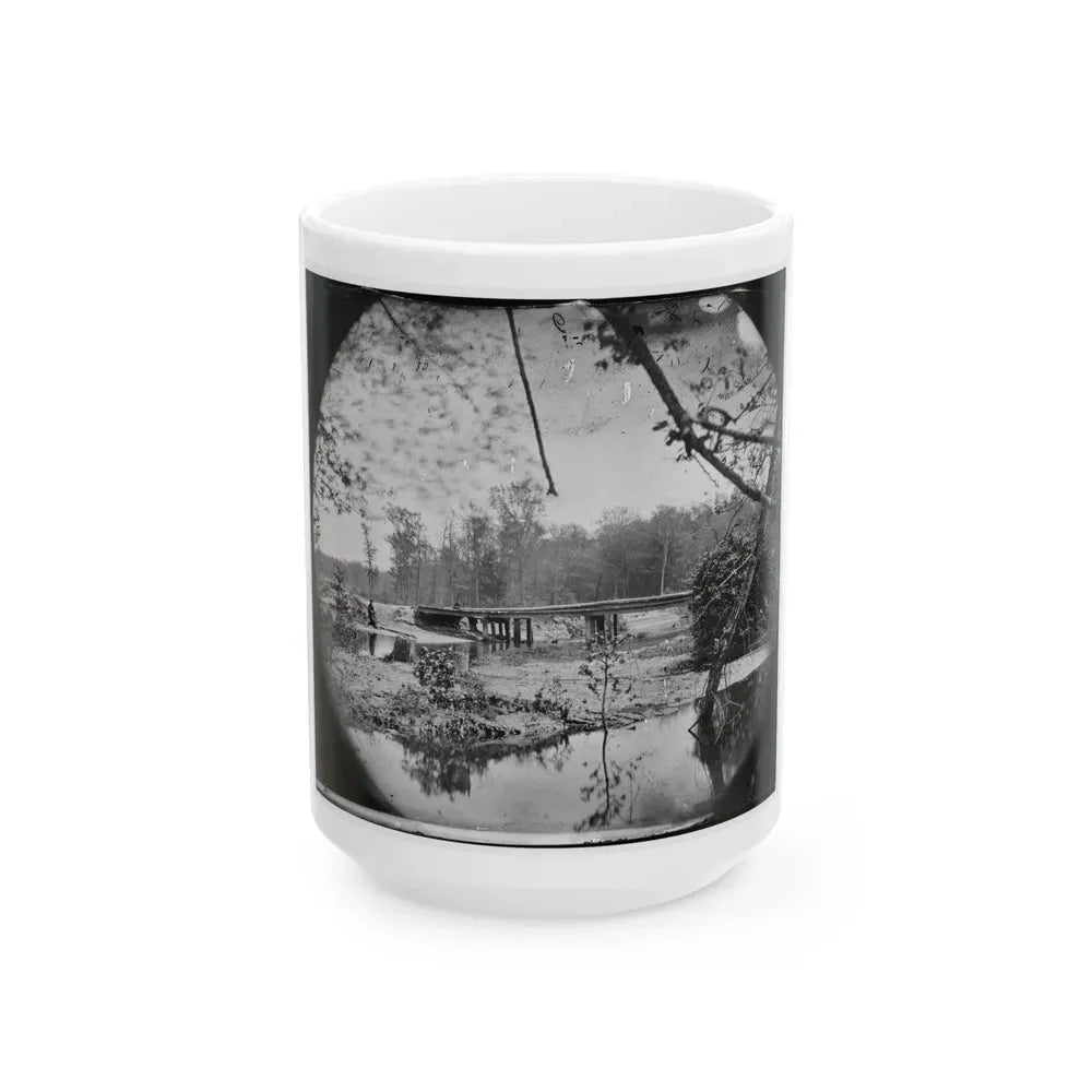 Chickahominy River, Va.  Bridge On Mechanicsville Road (U.S. Civil War) White Coffee Mug 15oz - Go Mug Yourself