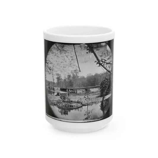 Chickahominy River, Va.  Bridge On Mechanicsville Road (U.S. Civil War) White Coffee Mug 15oz - Go Mug Yourself