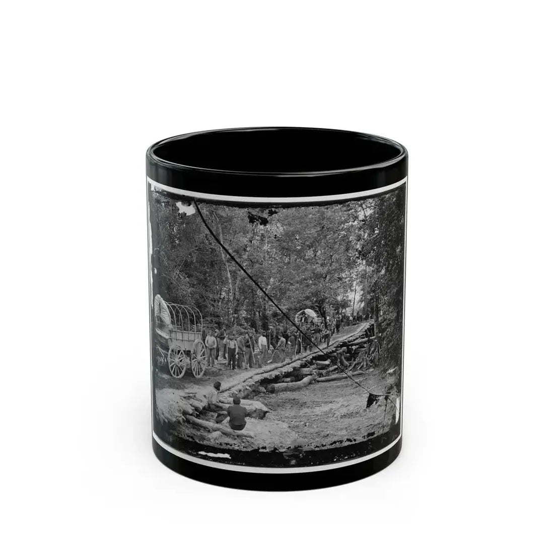 Chickahominy River, Va. Grapevine Bridge Built May 27-28, 1862, By The 5th New Hampshire Infantry Under Col. Edward E. Cross (U.S. Civil War) Black Coffee Mug 11oz - Go Mug Yourself