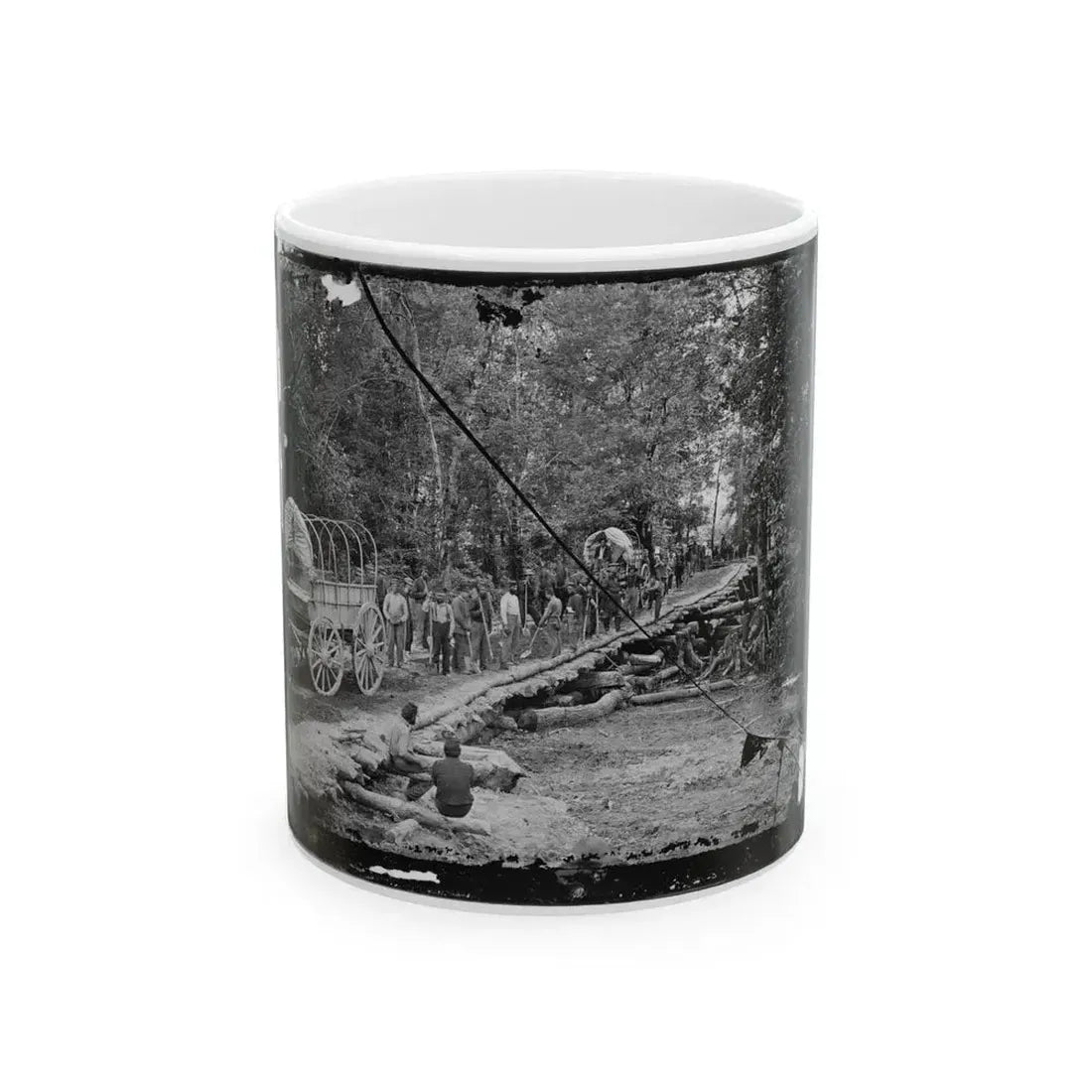 Chickahominy River, Va. Grapevine Bridge Built May 27-28, 1862, By The 5th New Hampshire Infantry Under Col. Edward E. Cross (U.S. Civil War) White Coffee Mug 11oz - Go Mug Yourself