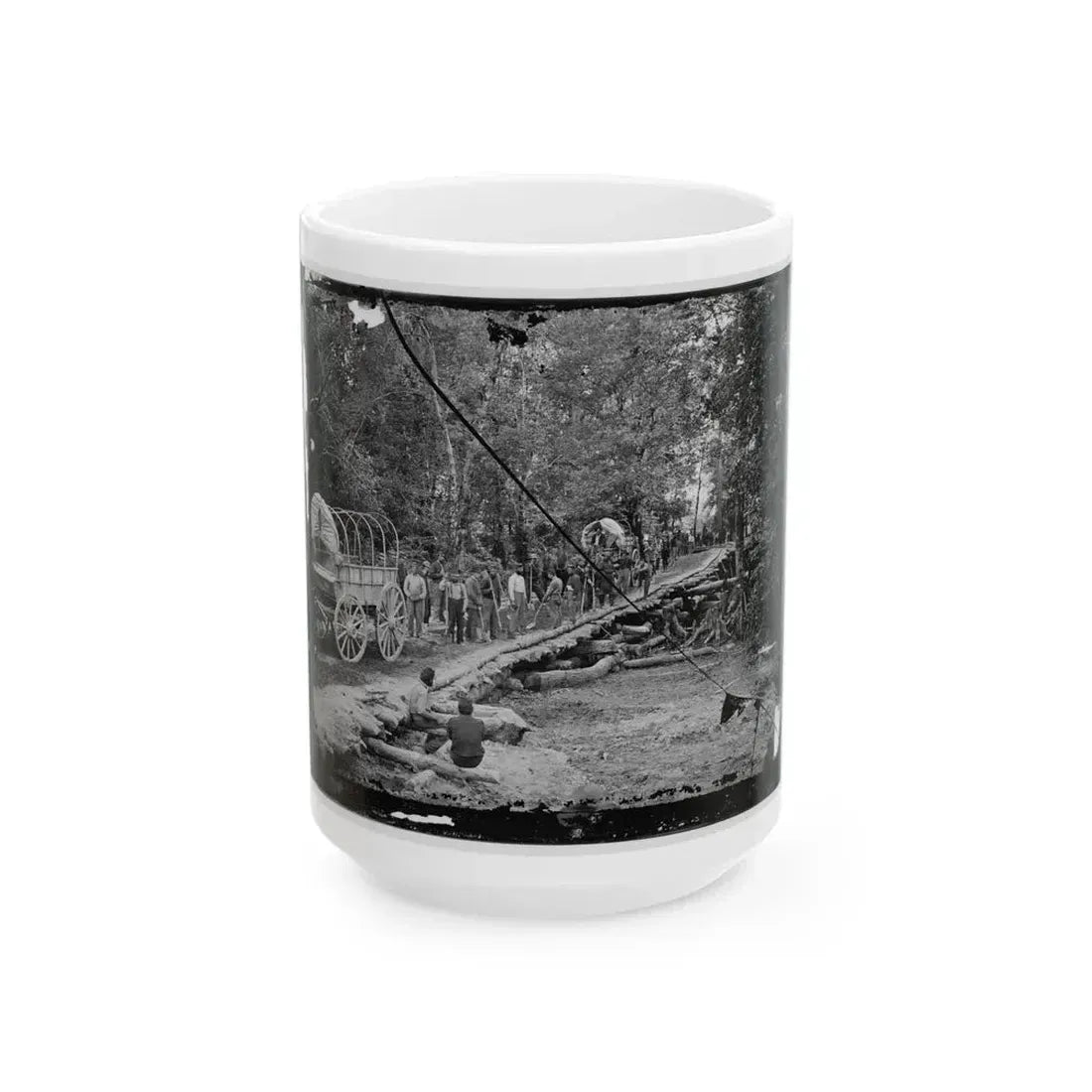 Chickahominy River, Va. Grapevine Bridge Built May 27-28, 1862, By The 5th New Hampshire Infantry Under Col. Edward E. Cross (U.S. Civil War) White Coffee Mug 15oz - Go Mug Yourself