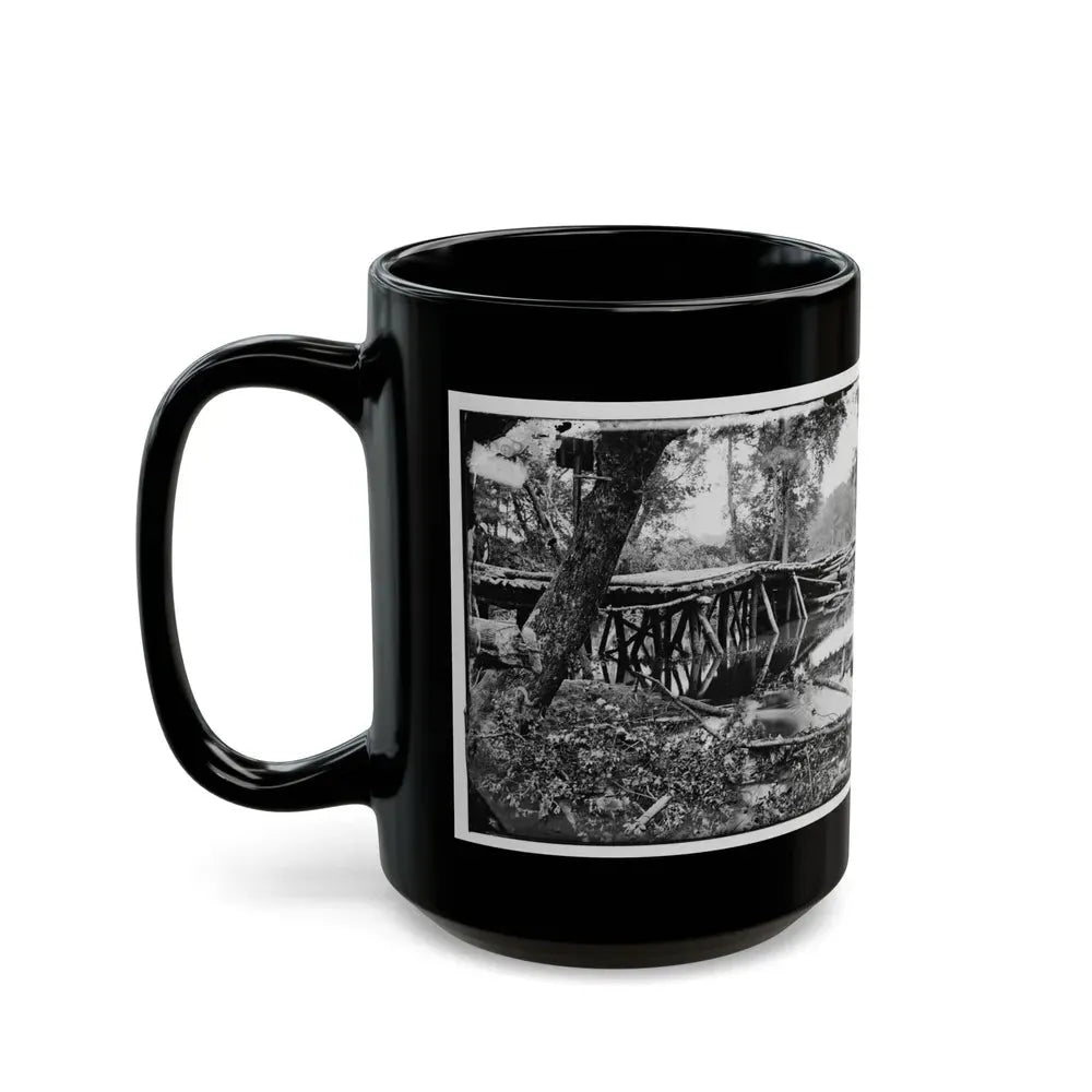 Chickahominy River, Va. Military Bridge Built By The 15th New York Volunteers Under Col. John Mcl. Murphy (U.S. Civil War) Black Coffee Mug - Go Mug Yourself