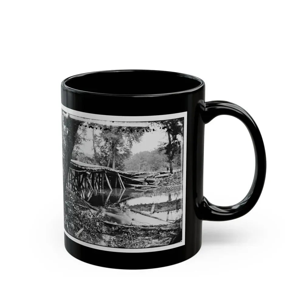 Chickahominy River, Va. Military Bridge Built By The 15th New York Volunteers Under Col. John Mcl. Murphy (U.S. Civil War) Black Coffee Mug - Go Mug Yourself