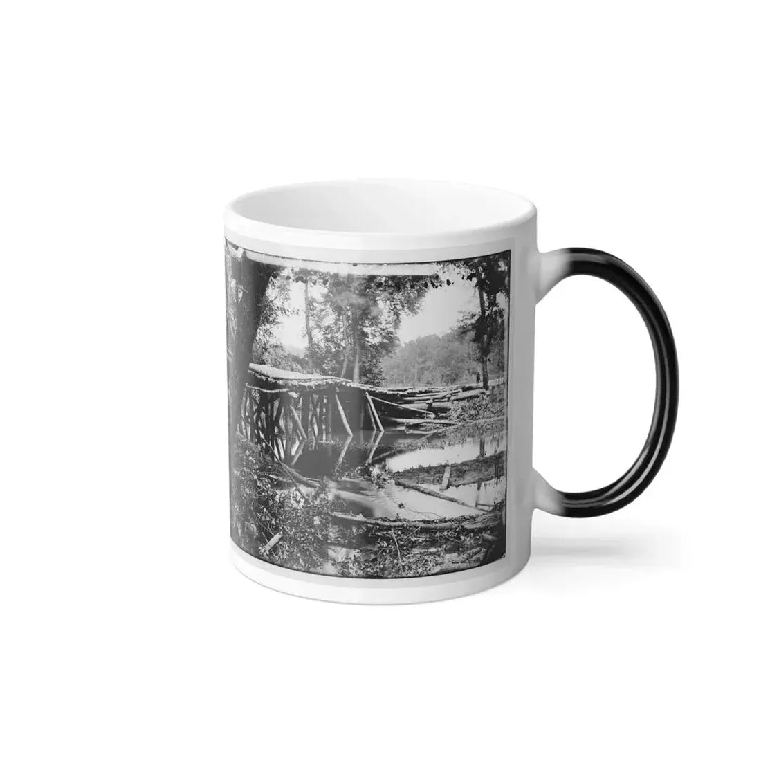 Chickahominy River, Va. Military Bridge Built by the 15Th New York Volunteers Under Col. John Mcl. Murphy (U.S. Civil War) Color Changing Coffee Mug 11oz - Go Mug Yourself