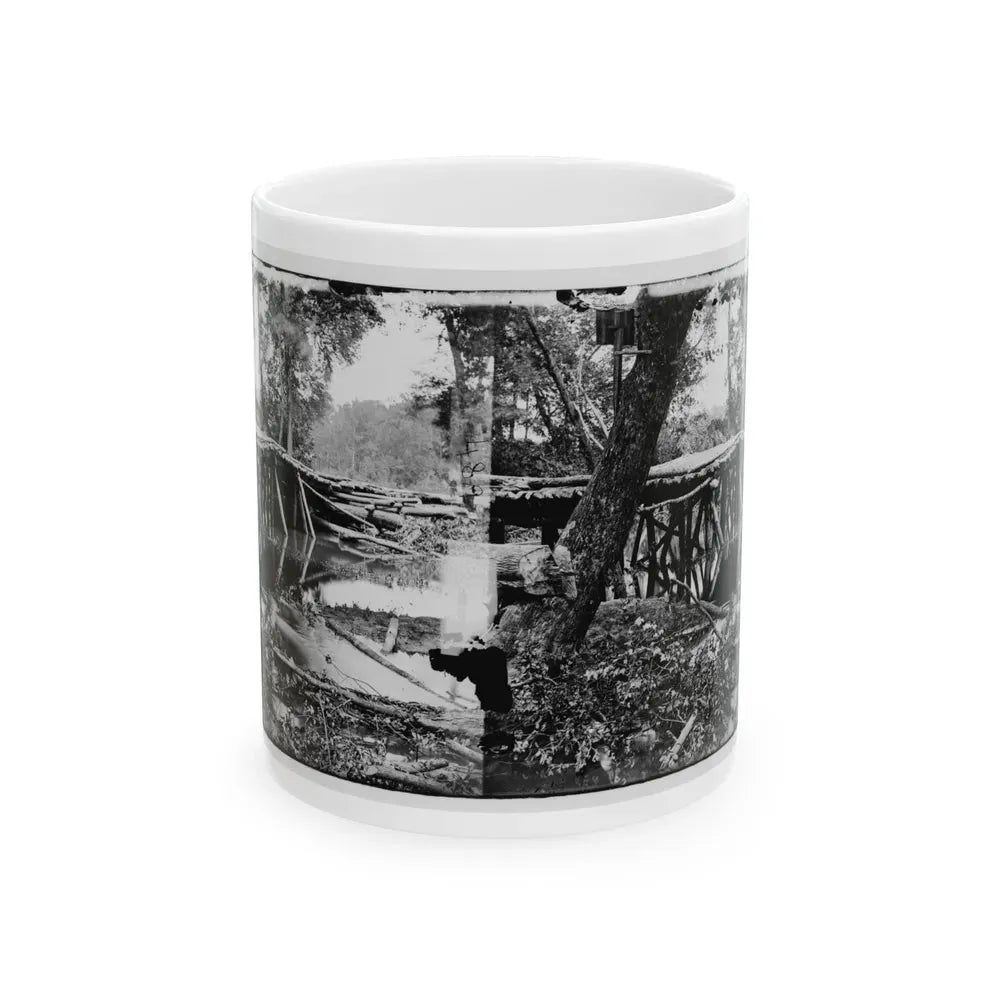 Chickahominy River, Va. Military Bridge Built By The 15th New York Volunteers Under Col. John Mcl. Murphy (U.S. Civil War) White Coffee Mug 11oz - Go Mug Yourself