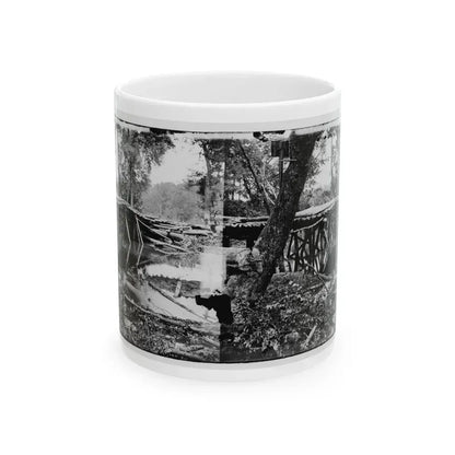 Chickahominy River, Va. Military Bridge Built By The 15th New York Volunteers Under Col. John Mcl. Murphy (U.S. Civil War) White Coffee Mug 11oz - Go Mug Yourself