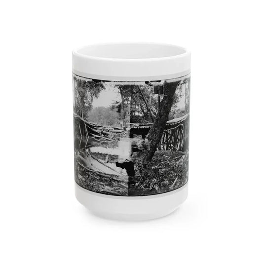 Chickahominy River, Va. Military Bridge Built By The 15th New York Volunteers Under Col. John Mcl. Murphy (U.S. Civil War) White Coffee Mug 15oz - Go Mug Yourself