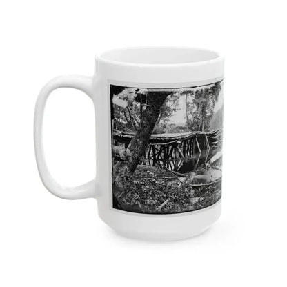 Chickahominy River, Va. Military Bridge Built By The 15th New York Volunteers Under Col. John Mcl. Murphy (U.S. Civil War) White Coffee Mug - Go Mug Yourself