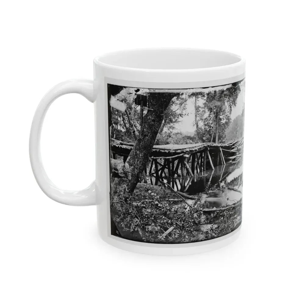 Chickahominy River, Va. Military Bridge Built By The 15th New York Volunteers Under Col. John Mcl. Murphy (U.S. Civil War) White Coffee Mug - Go Mug Yourself