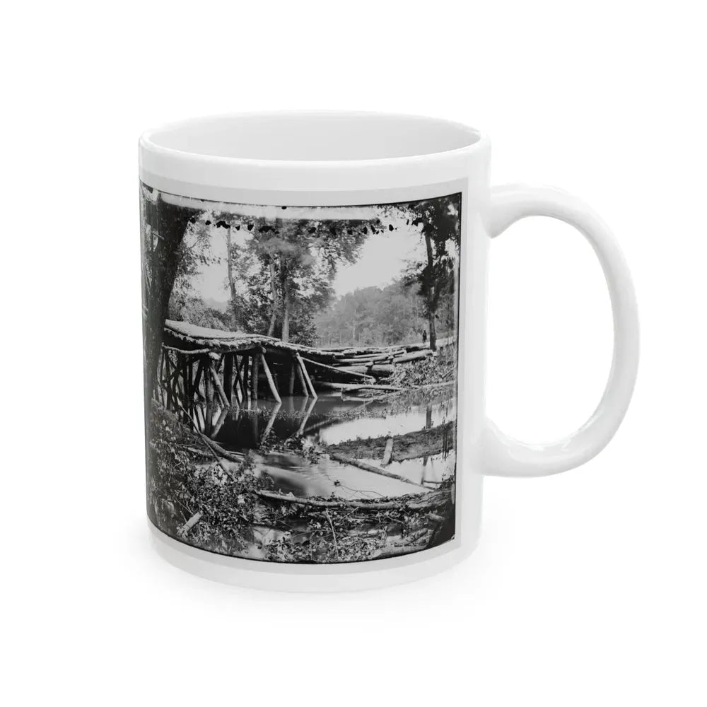 Chickahominy River, Va. Military Bridge Built By The 15th New York Volunteers Under Col. John Mcl. Murphy (U.S. Civil War) White Coffee Mug - Go Mug Yourself