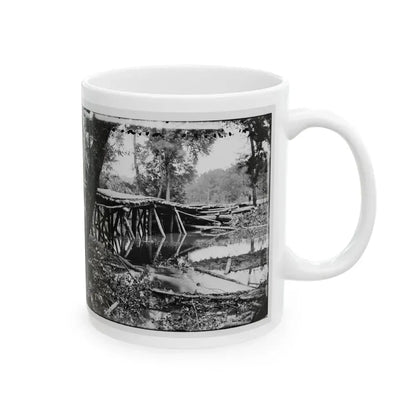 Chickahominy River, Va. Military Bridge Built By The 15th New York Volunteers Under Col. John Mcl. Murphy (U.S. Civil War) White Coffee Mug - Go Mug Yourself